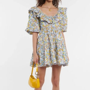 🆕 AGUA by Agua Bendita Flor La Lania Lila Multicolor Babydoll Dress Pastel